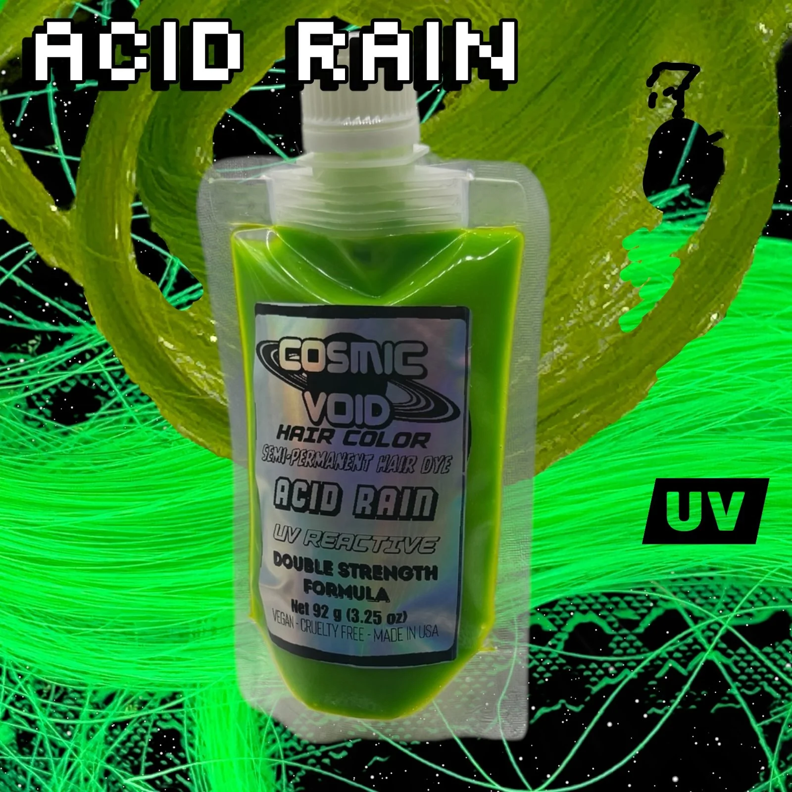 ACID RAIN* DOUBLE STRENGTH INTENSE CITRUS GREEN SEMI PERMANENT